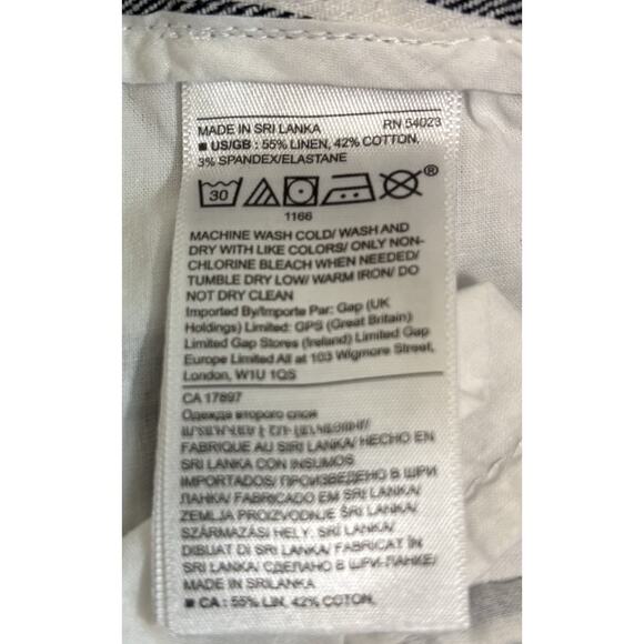 Flat Front Linen Avery Pants Striped Stretch Nautical Resort Beach Comfy Size 6 - Picture 5 of 9